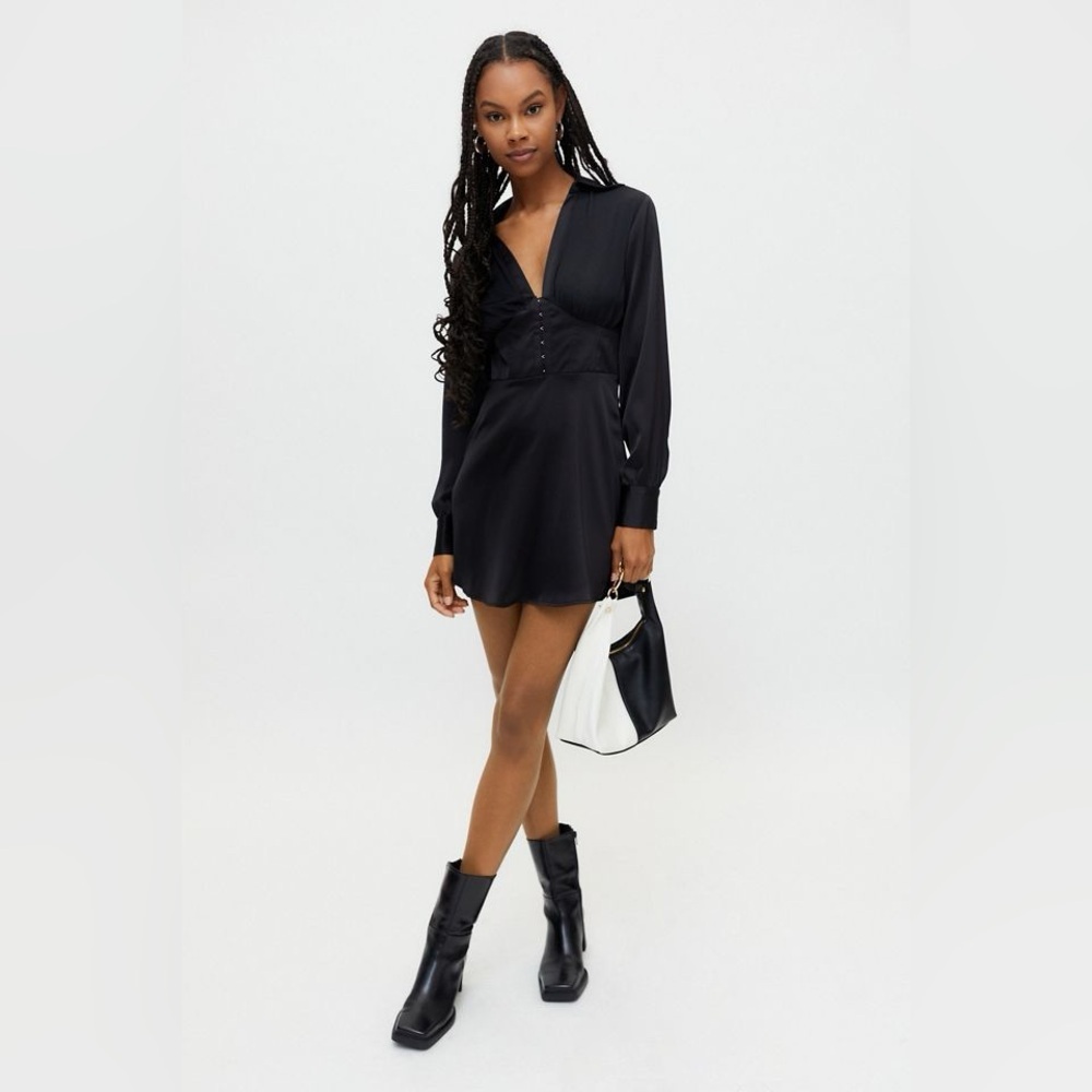 Urban Outfitters UO Phoebe Corseted Shirt Dress Large
